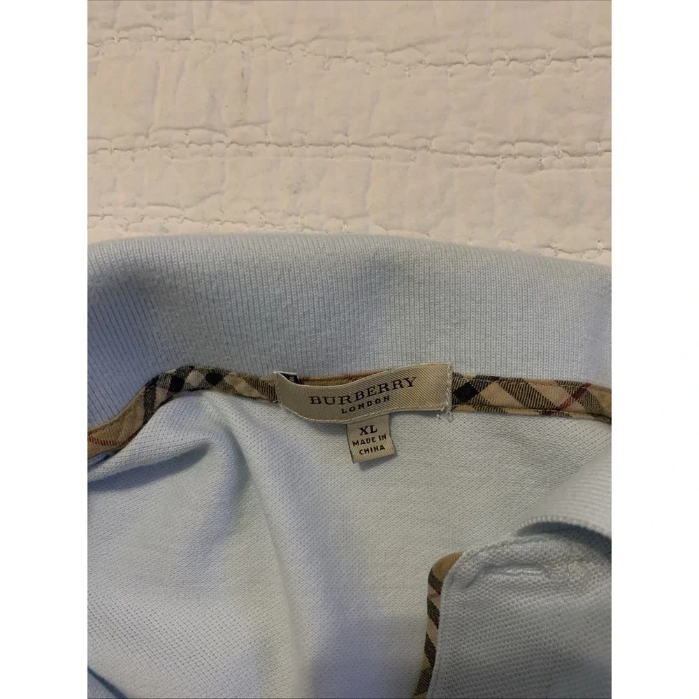 Burberry London Men's Polo Pullover Light Blue Size XL  Small detail In Photo - Picture 3 of 6